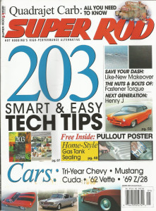 SUPER ROD 2003 JAN - Q-JET Spcl, TANK SEALING, HENRY J, DASH FIX